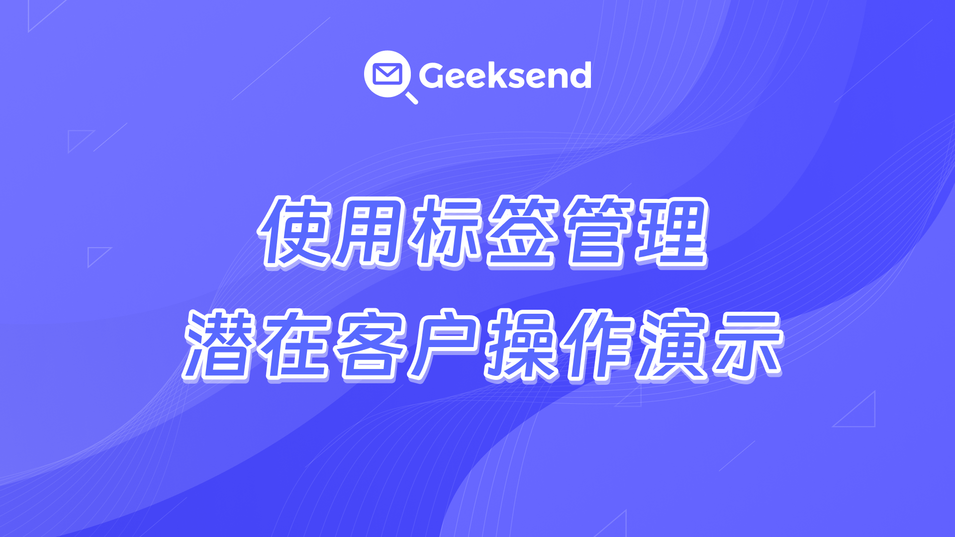 使用标签管理潜在客户操作演示